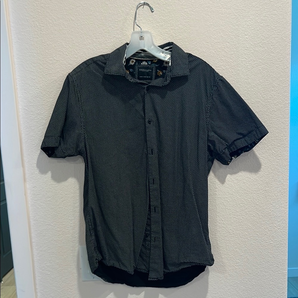 Denim & Flower Black and White Button Down Shirt